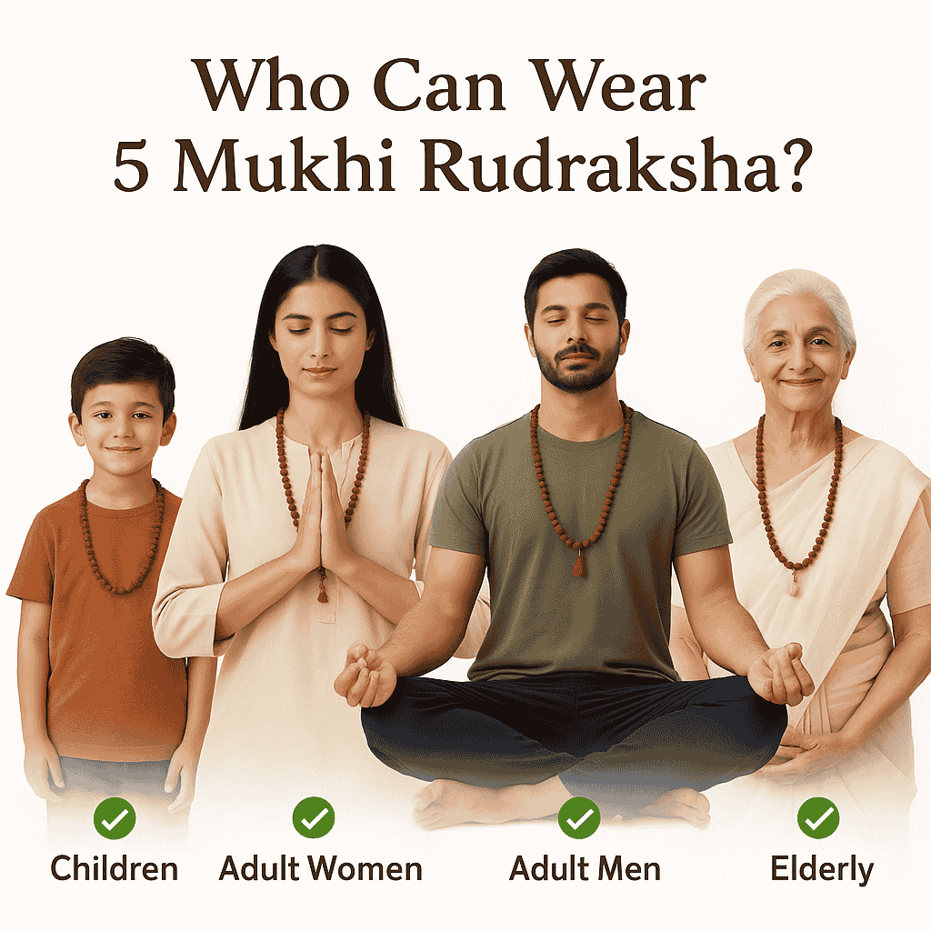 5 Mukhi Rudraksha Mala Original Certified – 108+1 Beads for Japa, Meditation, and Puja